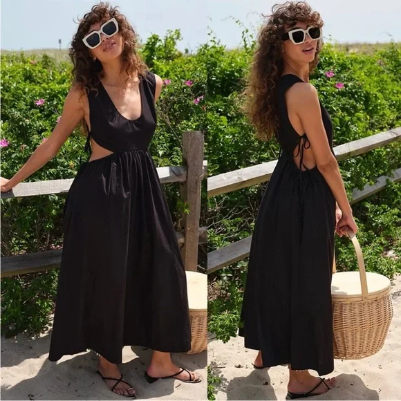 dark blue dress midi Navy Blue Embroidered Richelieu Midi Dress